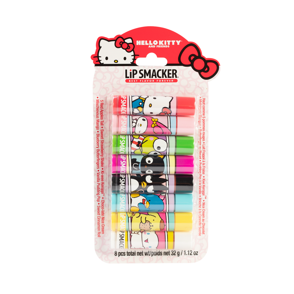Lip Smacker | Hello Kitty and Friends 8-Piece Lip Balm Party Pack | Product in packaging, front facing, white background