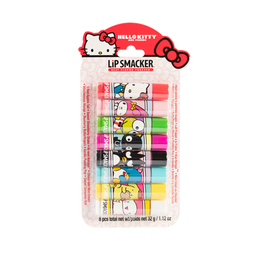 Lip Smacker | Hello Kitty and Friends 8-Piece Lip Balm Party Pack | Product in packaging, front facing, white background