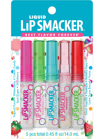 Lip Smacker | Friendship Liquid Lip Gloss Party Pack - products front facing with cap fastened, carded, with no background