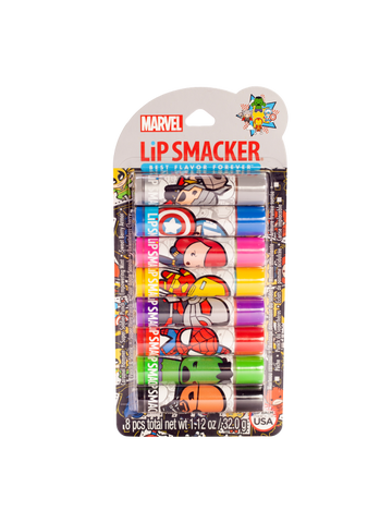 Lip Smacker | Marvel Avenger Party Pack - products front facing with cap fastened, carded, with no background