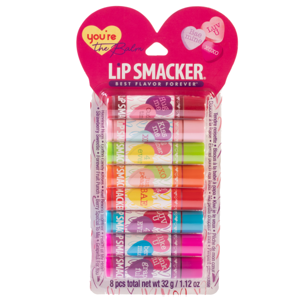 Lip Smacker | You're the Balm 8 Piece Lip Balm | Product front facing carded, with no background