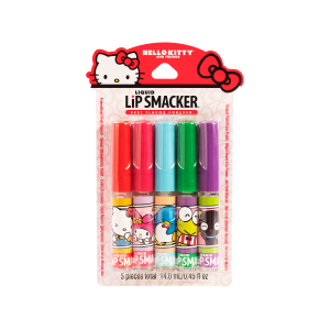 Lip Smacker | Hello Kitty and Friends 5-Piece Liquid Gloss Party Pack | Products in packaging, front facing, white background