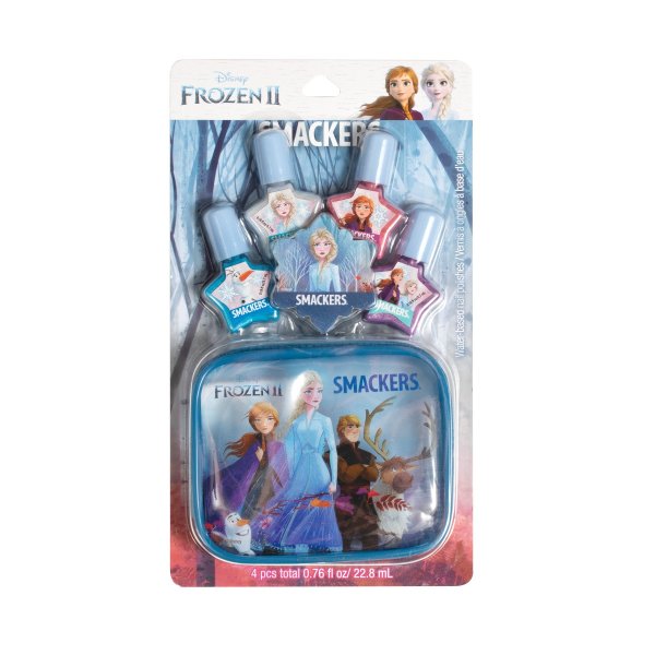 Lip Smacker | SmackerÂ® 4 Piece Frozen II Nail Polish Set  - products front facing, carded, with white background
