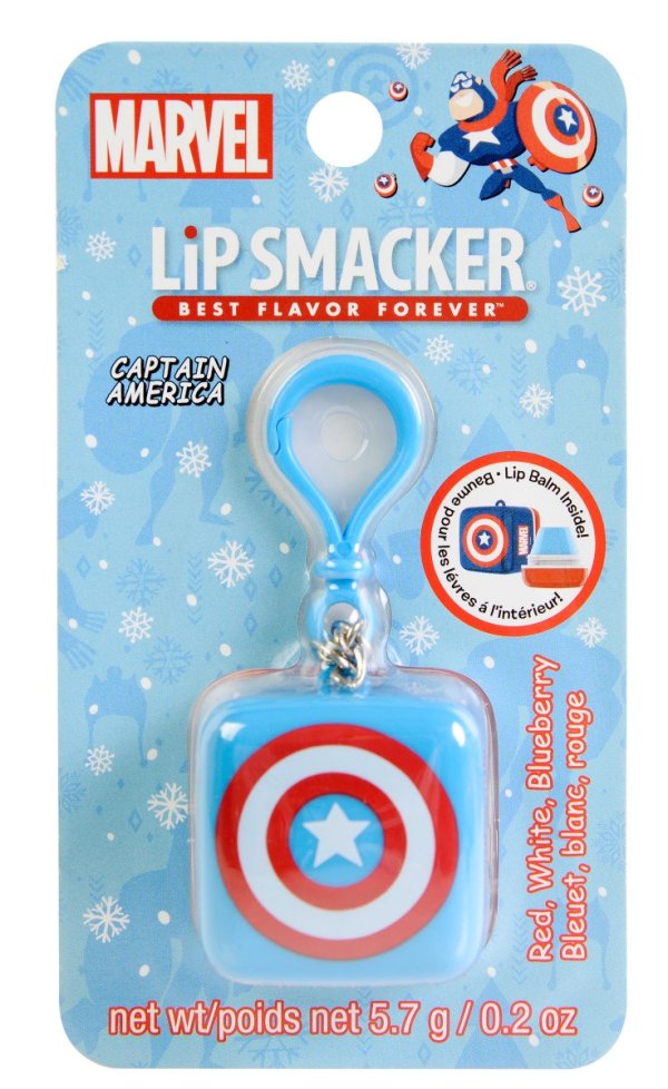 Lip Smacker | Disney Marvel Cube Lip Balm- Captain America | Product in packaging, front facing, white background