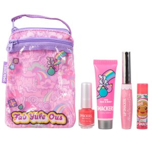 Lip Smacker | Original & Best Fab-Yule-Ous Holiday Glam Bag | Products front facing, out side of packaging, white background