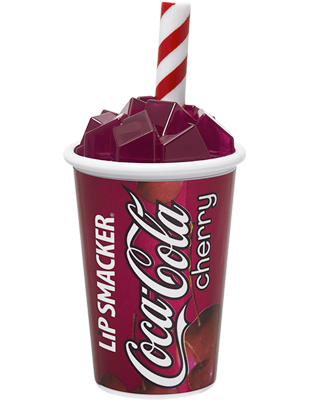 Lip Smacker | Coca-Cola Cherry Cup Lip Balm - product front facing with cap fastened, with no background