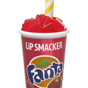 Lip Smacker | Fanta Strawberry Cup Lip Balm - product front facing with cap fastened, with no background