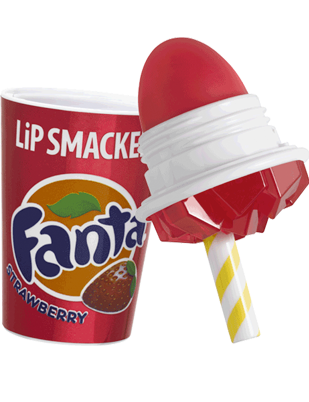 Lip Smacker | Fanta Strawberry Cup Lip Balm | Open Product View on white background